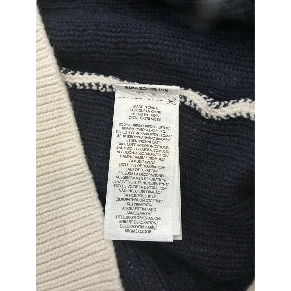 Polo Ralph Lauren Sweater Mens XXL Tall Navy Pullover Navy White Red Cabincore